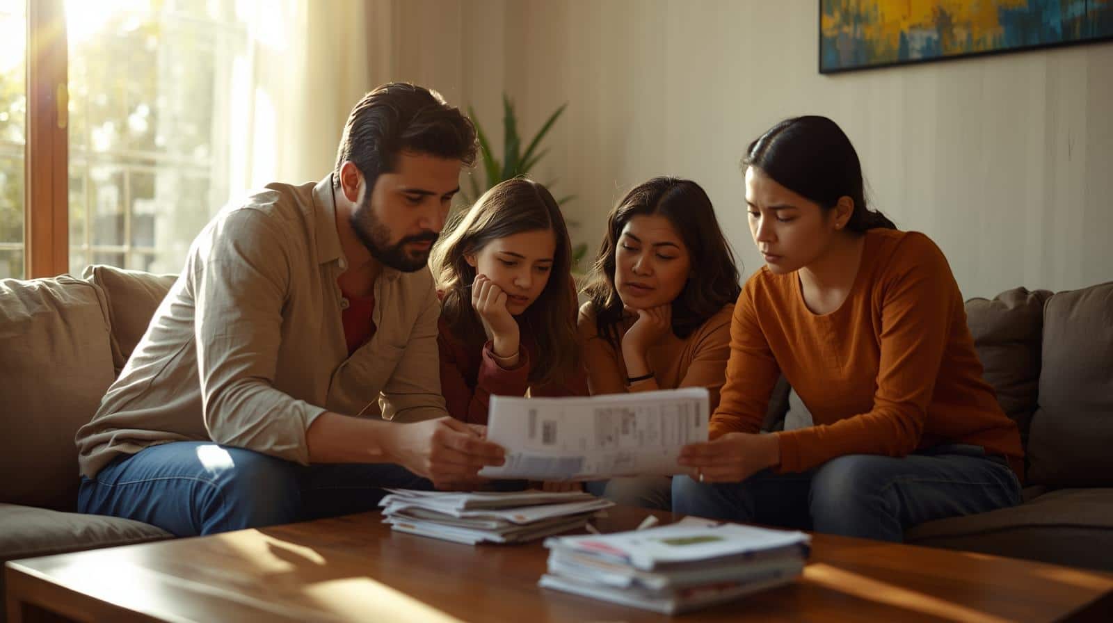 familia hablando de dinero